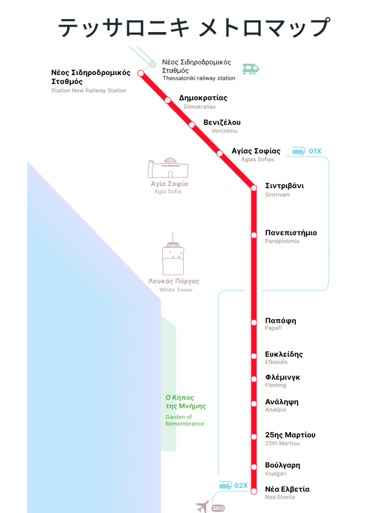 https://www.thessaloniki-metro.gr/en/map/ テッサロニキ地下鉄